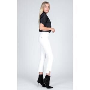 Black Orchid Women's Cindy Slant Fray Jeans Snow White Size 25. NEW!